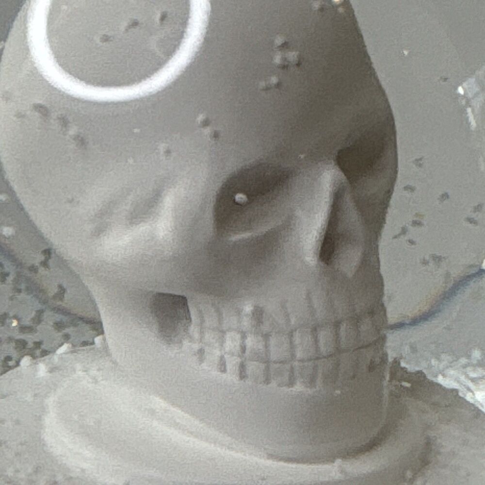 CB2 Skull White Snow Globe Halloween Gothic Skeleton Glitter Snowglobe 409-984 - Picture 14 of 14